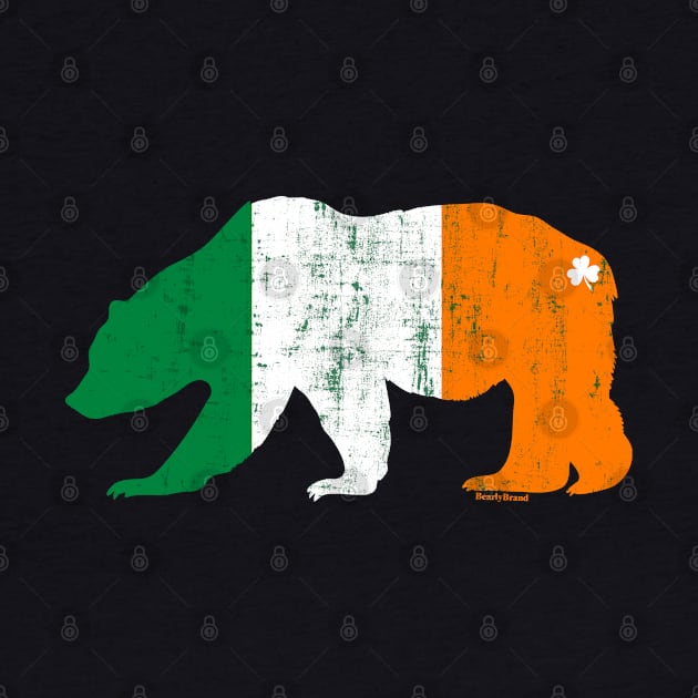 St. Patricks Day Irish Flag Grizzly Bear with Clover | BearlyBrand by The Bearly Brand